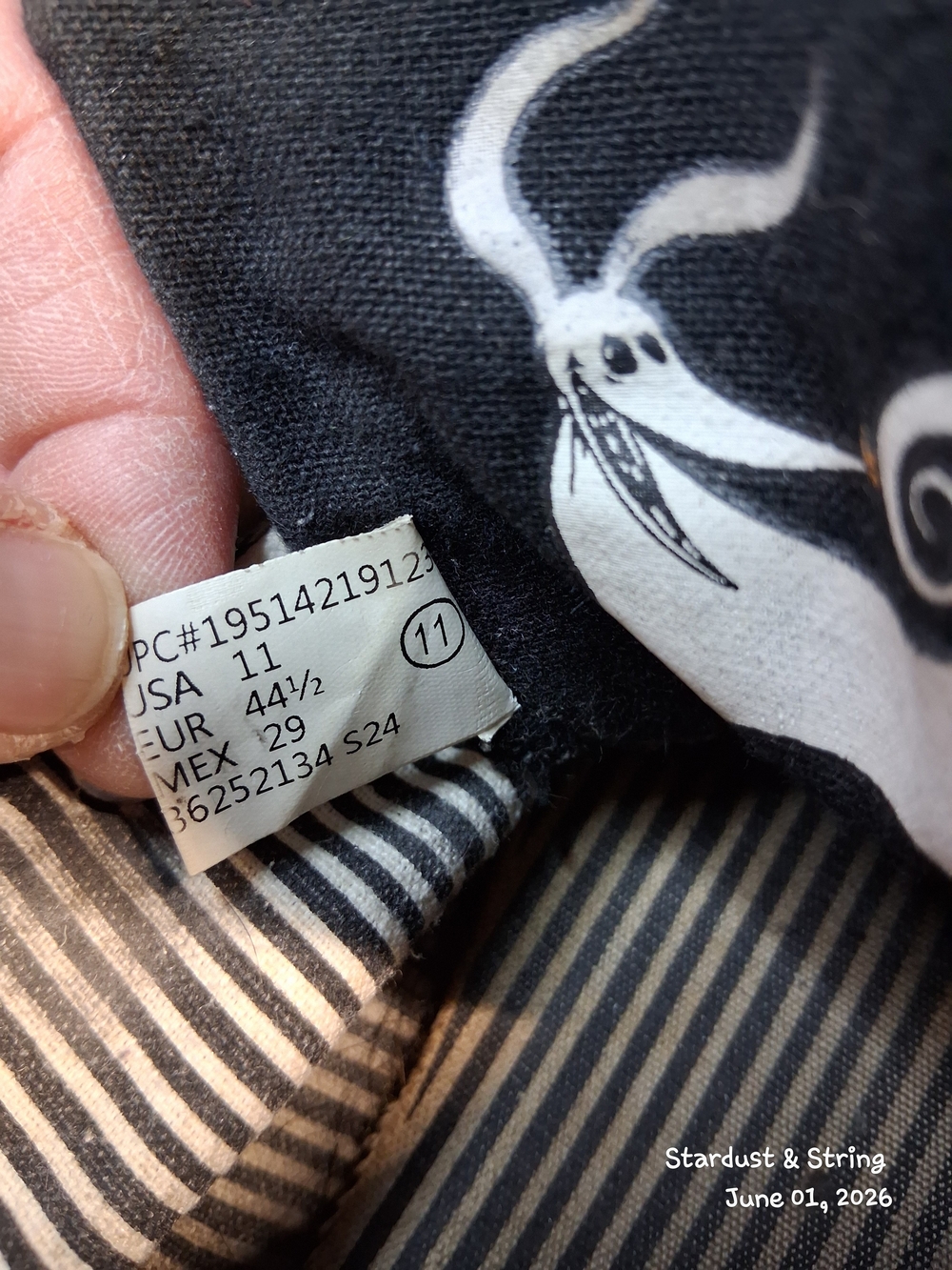 Disney Nightmare Before Christmas Jack Skellington Sneakers Black Lows Size 11 - Picture 10 of 12